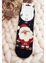 Kesi Dámské vánoční ponožky s Santa Clausem, černé