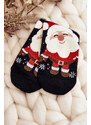 Kesi Dámské vánoční ponožky s Santa Clausem, černé