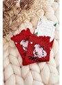 Kesi Dámské lesklé vánoční ponožky se sněhulákem červeným
