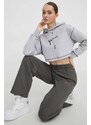 Mikina Karl Lagerfeld Jeans dámská, šedá barva, s kapucí, s aplikací