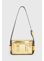 Kožená kabelka AllSaints Frankie zlatá barva