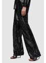 Kalhoty AllSaints Charli dámské, černá barva, široké, medium waist