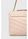 Kožená kabelka Twinset růžová barva