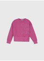 Dětská bavlněná mikina Calvin Klein Jeans růžová barva, s potiskem