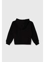 Dětská mikina Calvin Klein Jeans černá barva, s kapucí, s potiskem