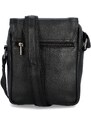 Luxusní pánská kožená crossbody Diviley Chrisben, černá