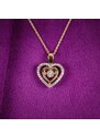 Zlatý náhrdelník Srdce s diamanty Planet Shop