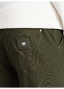 Ombre Spodnie męskie materiałowe REGULAR z kieszeniami cargo - ciemnooliwkowe