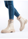 Beige women's Chelsea boots Shelvt