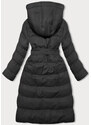 J.STYLE Dlouhá černá dámská zimní bunda s kapucí (5M3178-392)