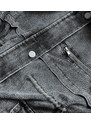 S'WEST Černo/šedá dámská džínová bunda s kožešinovou podšívkou (BR8048-109)