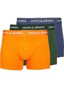 JACK & JONES Boxerky 'Kex' tmavě modrá / tmavě zelená / oranžová / bílá