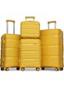 KONO Set 4 kufrů z polypropylenu - 15L, 44L, 77L, 111L - žlutá