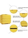Set kufrů - KONO pastelový 4set s kosmetickým kufříkem, žlutý