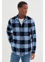 Trendyol Indigo Slim Fit Shirt Collar Lumberjack Plaid Shirt