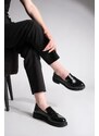 Marjin Women's Loafers Daily Classic Shoes Casual Loafers Backdrop Black Spread.