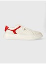 Kožené sneakers boty Tommy Hilfiger POINTY COURT SNEAKER béžová barva, FW0FW07460