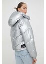 Bunda Karl Lagerfeld Jeans dámská, stříbrná barva, zimní
