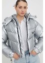 Bunda Karl Lagerfeld Jeans dámská, stříbrná barva, zimní