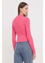 Kardigan Tommy Jeans dámský, růžová barva