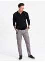 Ombre Clothing Pánské kalhoty s cargo kapsami a lemem nohavic - šedé V4 OM-PACG-0189