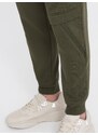Ombre Men's sweatpants with stitching and leg zipper - olive