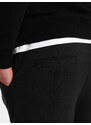 Ombre Clothing Pánské tepláky s prošíváním na nohavicích - černé V1 OM-PASK-0128