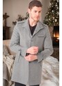 PLT8391 DEWBERRY MEN'S COAT-STRAIGHT GREY