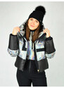 ONEMORE 251 CROPPED PUFFER JACKET WOMAN IRIDE/BLACK/BLACK