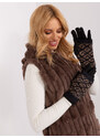 Fashionhunters Černé teplé rukavice se vzory