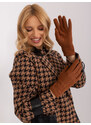 Fashionhunters Světle hnědé zateplené dámské rukavice