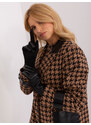 Fashionhunters Černé dámské rukavice s ekokůží