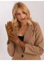 Fashionhunters Světle hnědé hladké zimní rukavice