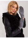 Fashionhunters Tmavě šedé rukavice s dotykovou funkcí