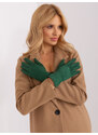 Fashionhunters Tmavě zelené dotykové zimní rukavice