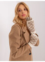 Fashionhunters Světle béžové dvoudílné zimní rukavice