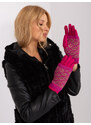 Fashionhunters Fuchsiové zimní rukavice s potahem