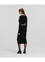 ŠATY KARL LAGERFELD LSLV LOGO KNIT DRESS