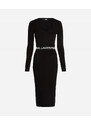 ŠATY KARL LAGERFELD LSLV LOGO KNIT DRESS