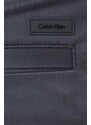 Kalhoty Calvin Klein pánské, šedá barva, ve střihu chinos