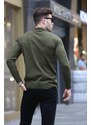 Madmext Khaki Zipper Detailed Knitwear Sweater 5606