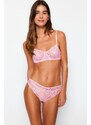 Trendyol Pink Lace Underwire Capless Knitted Lingerie Set