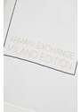 Bavlněná mikina Armani Exchange pánská, bílá barva, s potiskem, 3DZMHH ZJGGZ