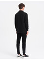 Ombre Men's structured knit polo collar sweatshirt - black