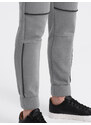Ombre Men's sweatpants with contrast stitching - gray