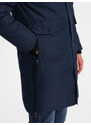 Ombre Alaskan men's winter jacket with detachable fur from the hood - navy blue