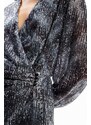 šaty Desigual Sequinned Wrap wolf grey
