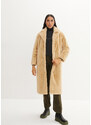 bonprix Oversized kabát s límcem s klopami Béžová