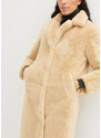 bonprix Oversized kabát s límcem s klopami Béžová