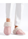 Women's fur slippers pink Shelvt